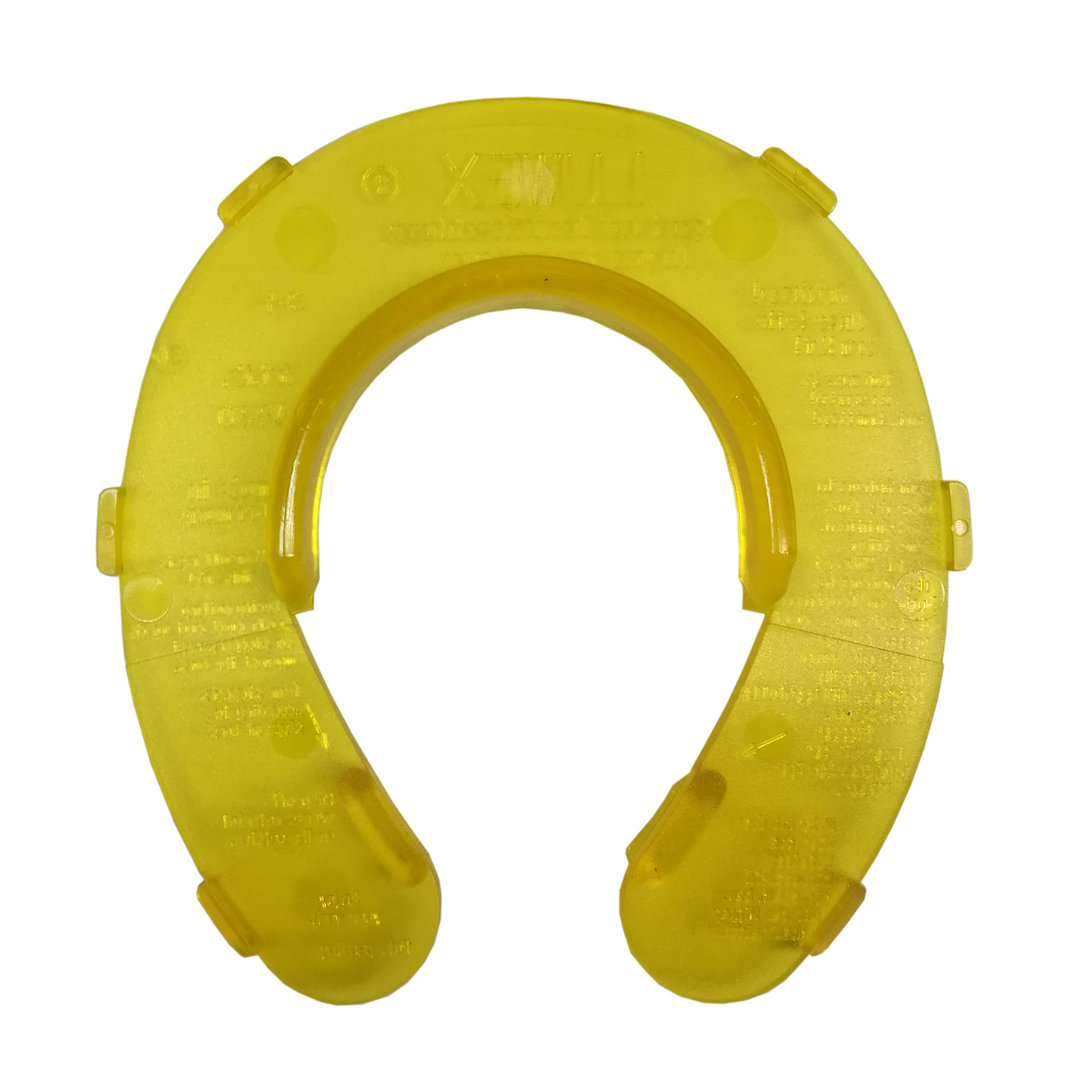 Hufeinlage Hufplatte aus Kunststoff flach von Luwex Gr M gelb hinten 